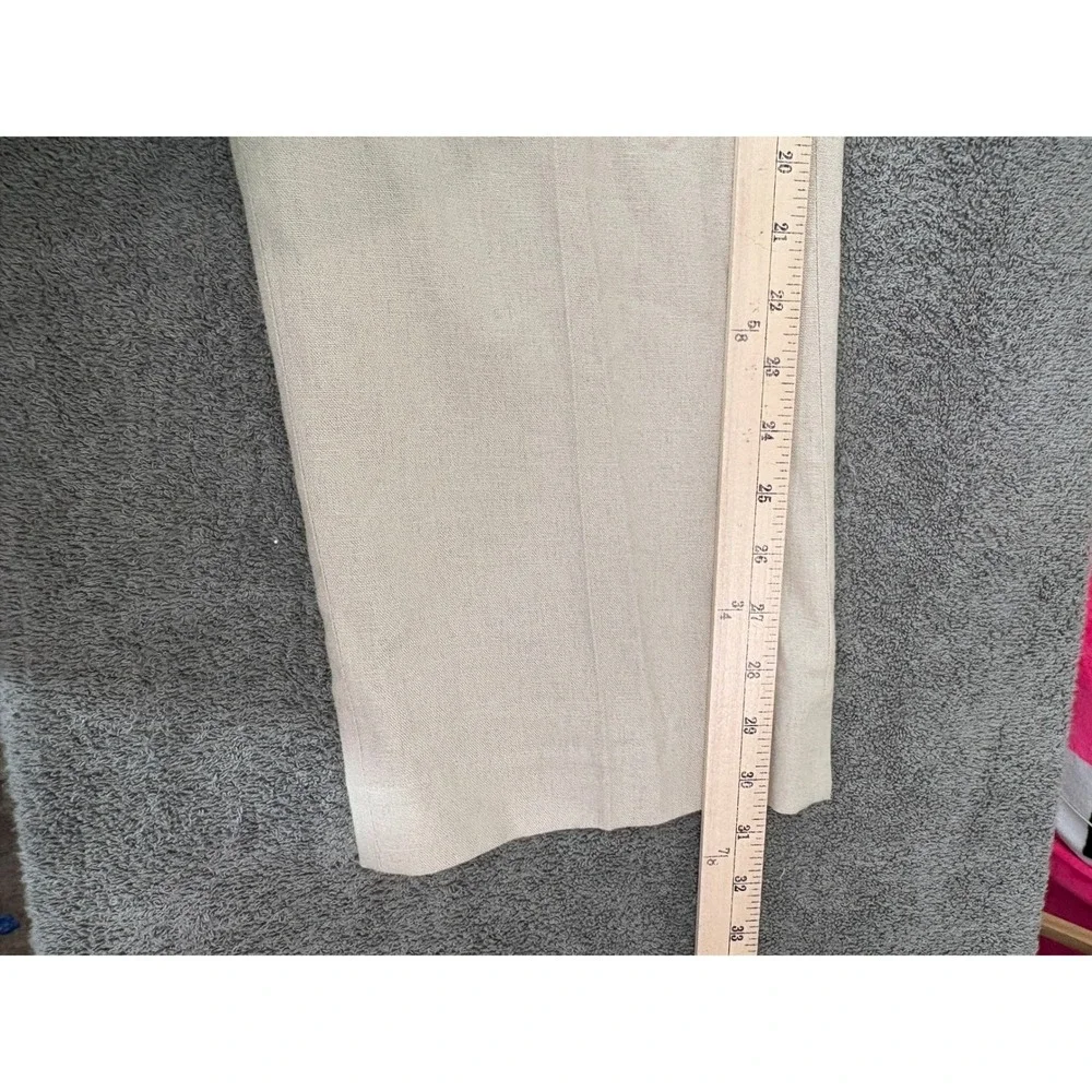 Alan Flusser Linen Suit Mens Medium 36x30 Tan 2 Piece Blazer Pants Beach Wedding